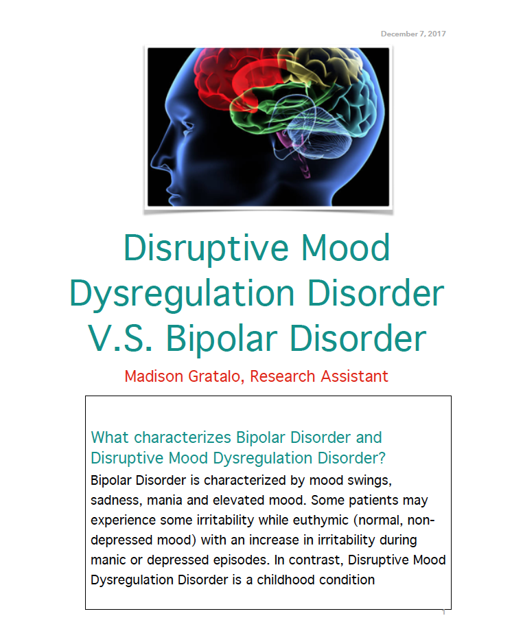 Disruptive mood news article titled "Disruptive Mood Dysregulation Disorder V.S. Bipolar Disorder"